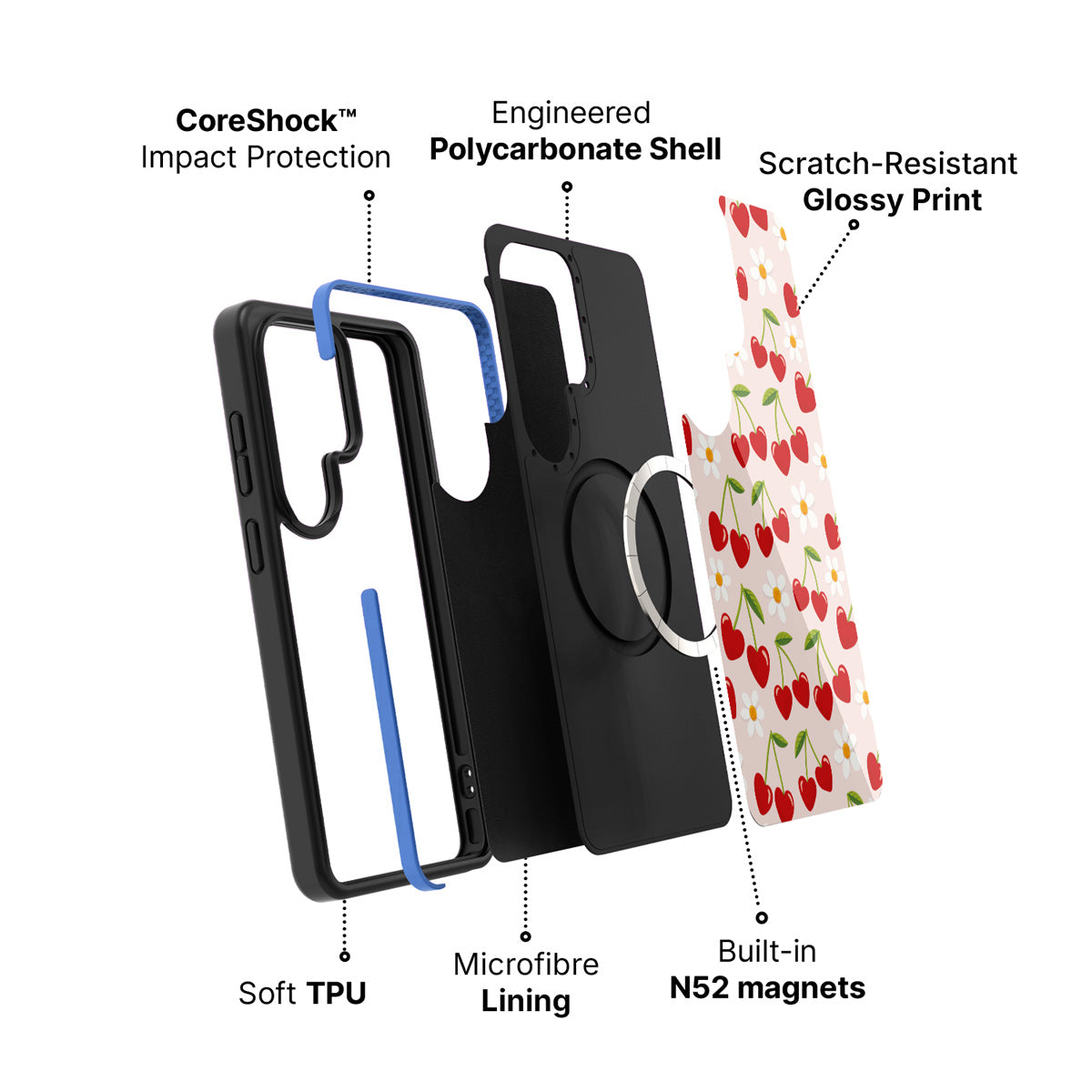 Samsung Galaxy S26 Ultra case construction and features – Love Cherry phone case