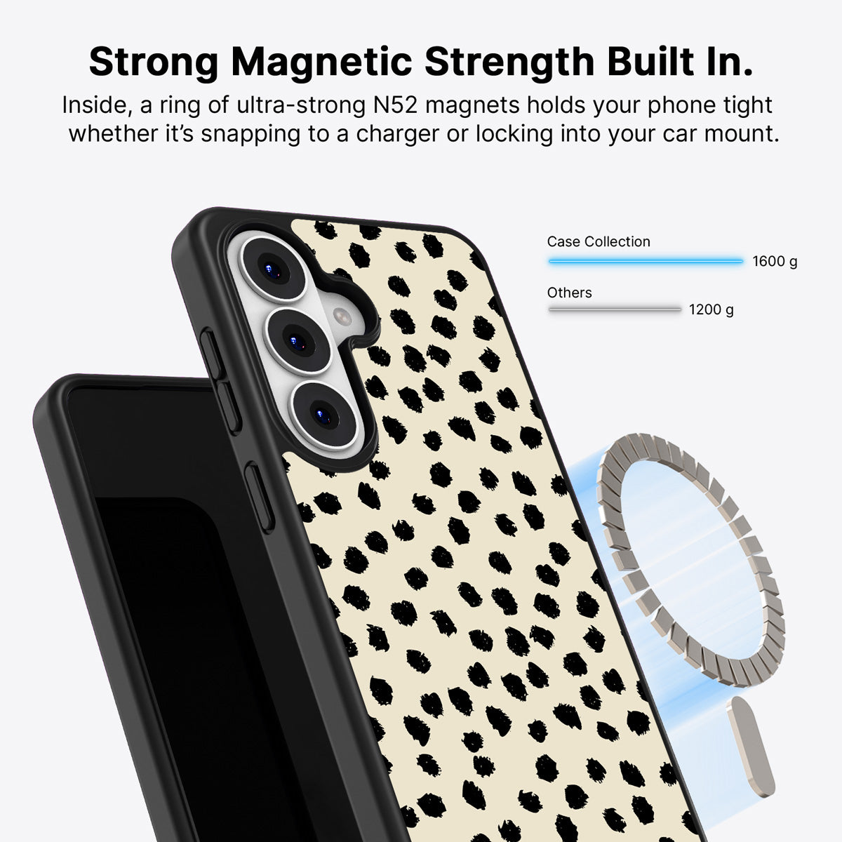 Samsung Galaxy S26 Qi2 magnetic case with N52 magnets – Luxe Beige design