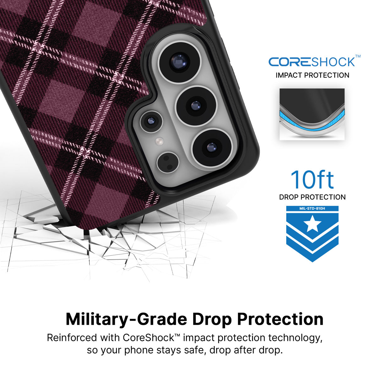 Merlot Weave Samsung Galaxy S26 Ultra case with 10ft military-grade drop protection