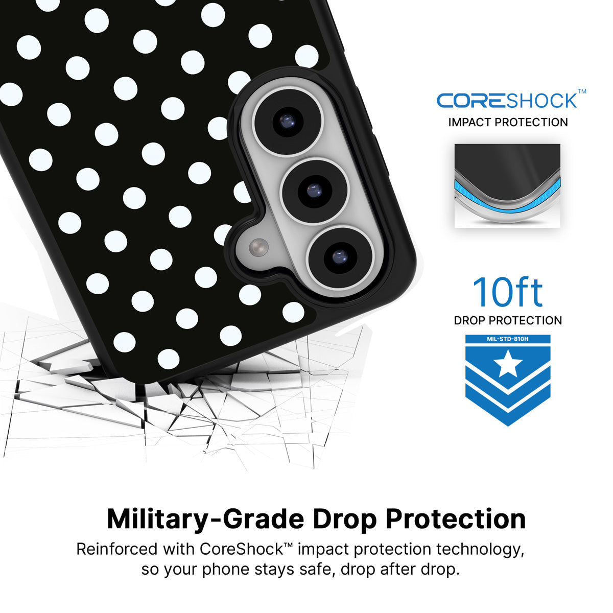 Noir Elite Samsung Galaxy S26 Plus case with 10ft military-grade drop protection