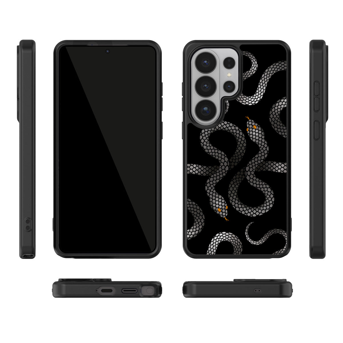 Noir Serpent Samsung Galaxy S26 Ultra case – multi-angle view