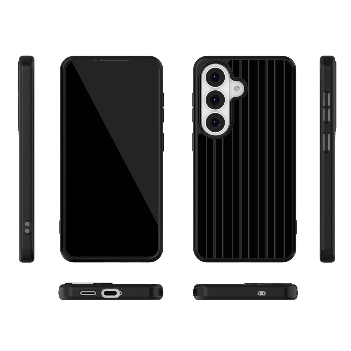 Onyx Pinstripe Samsung Galaxy S26 case – multi-angle view