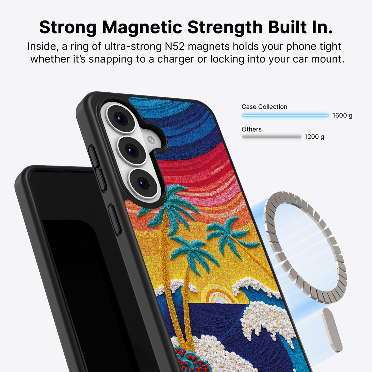 Samsung Galaxy S26 Qi2 magnetic case with N52 magnets – Paper Tropics design