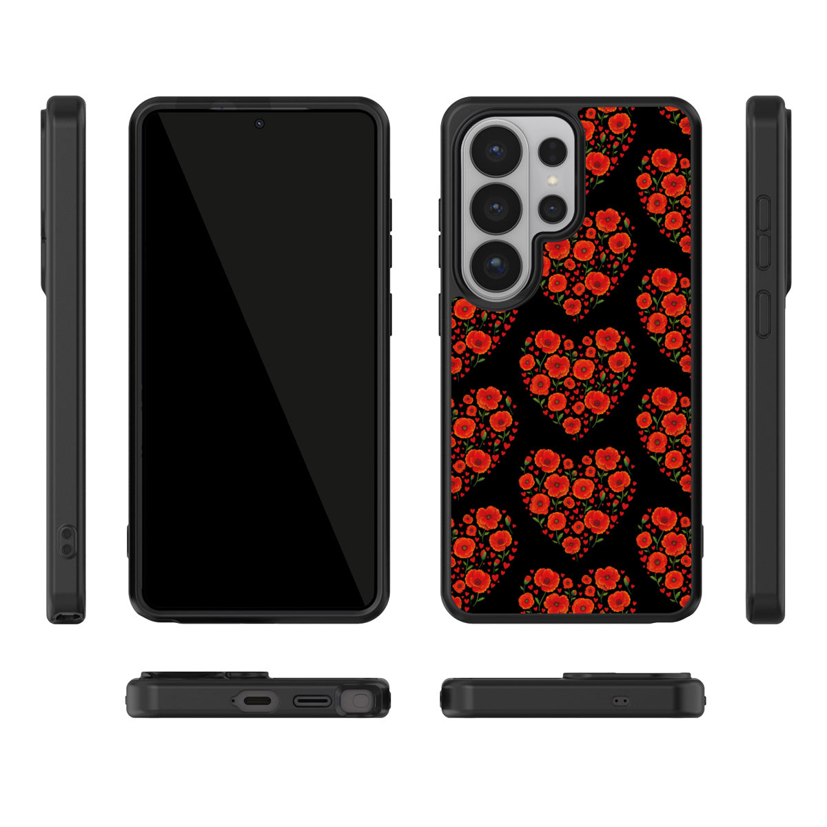Poppy Heart Samsung Galaxy S26 Ultra case – multi-angle view