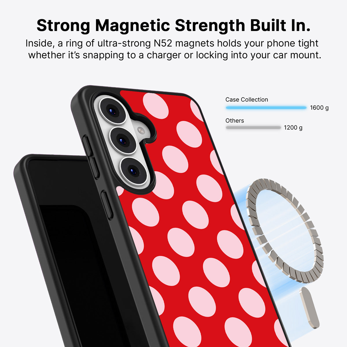 Samsung Galaxy S26 Plus Qi2 magnetic case with N52 magnets – Rouge Blush design