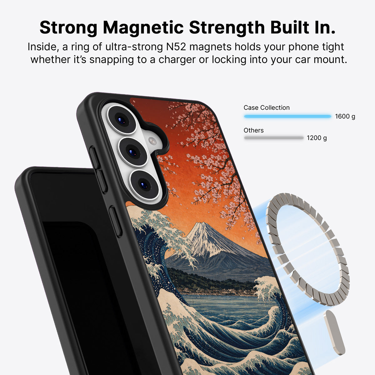 Samsung Galaxy S26 Qi2 magnetic case with N52 magnets – Sakura Coast design
