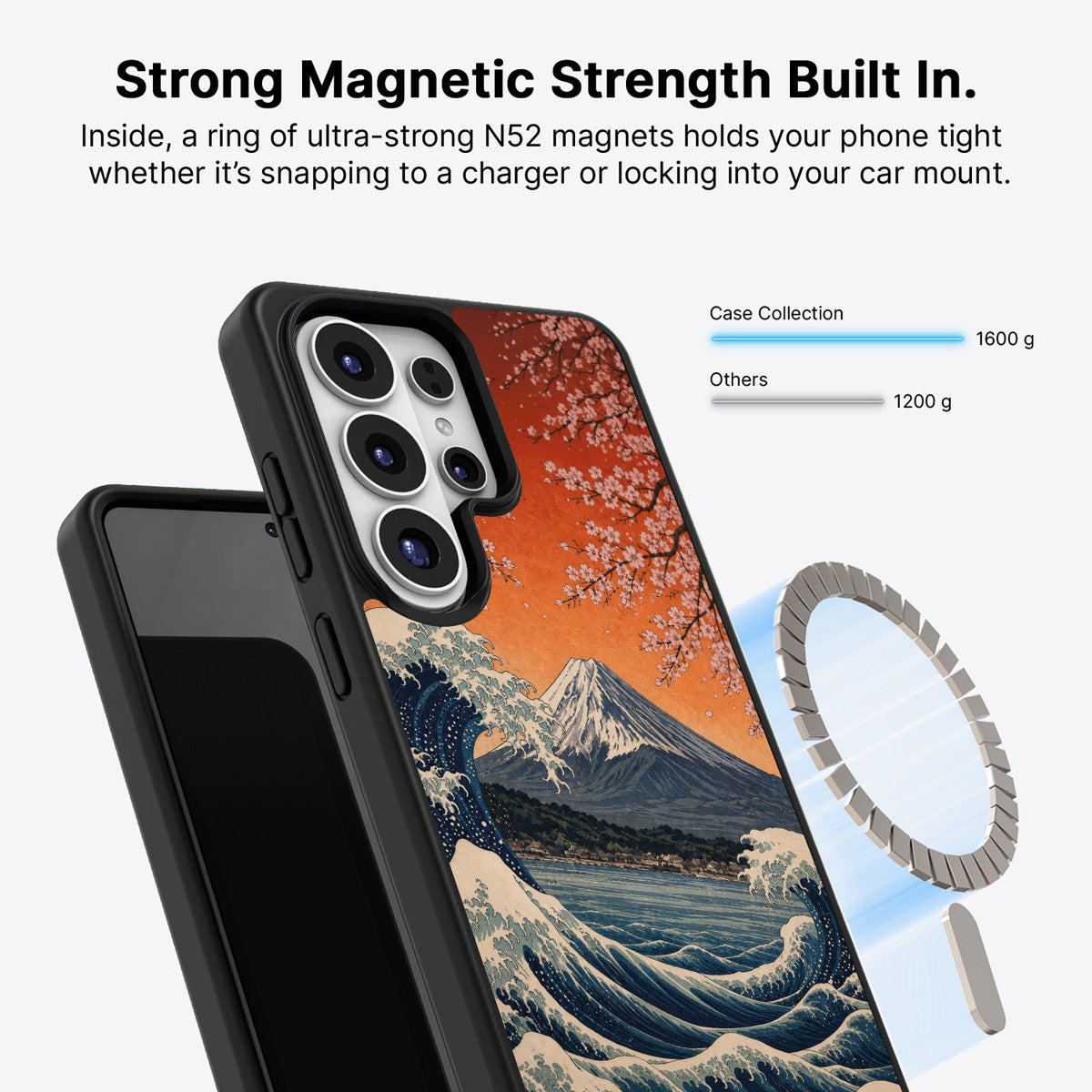 Samsung Galaxy S26 Ultra Qi2 magnetic case with N52 magnets – Sakura Coast design