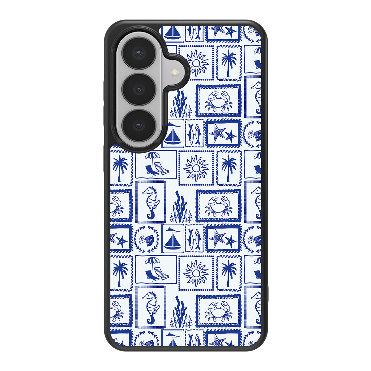 Seaside Sketches design back view – Samsung Galaxy S26 case