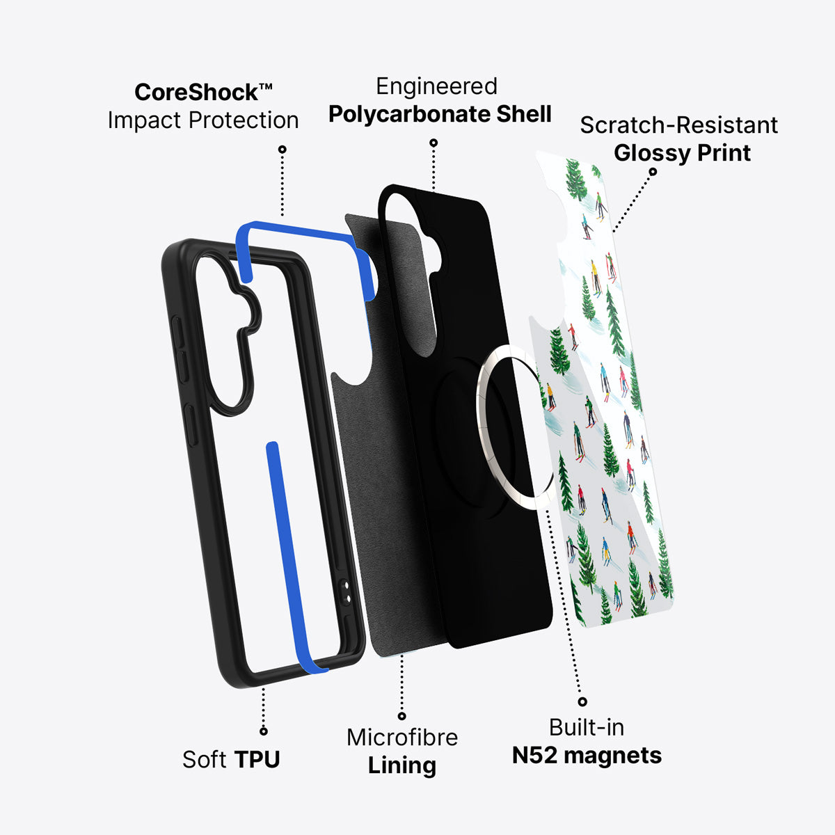 Samsung Galaxy S26 Plus case construction and features – Ski Club phone case