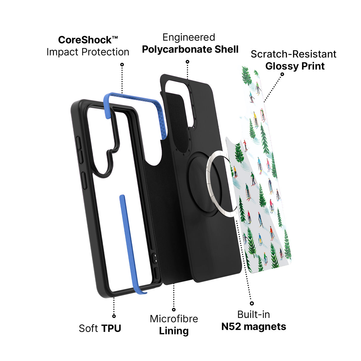 Samsung Galaxy S26 Ultra case construction and features – Ski Club phone case