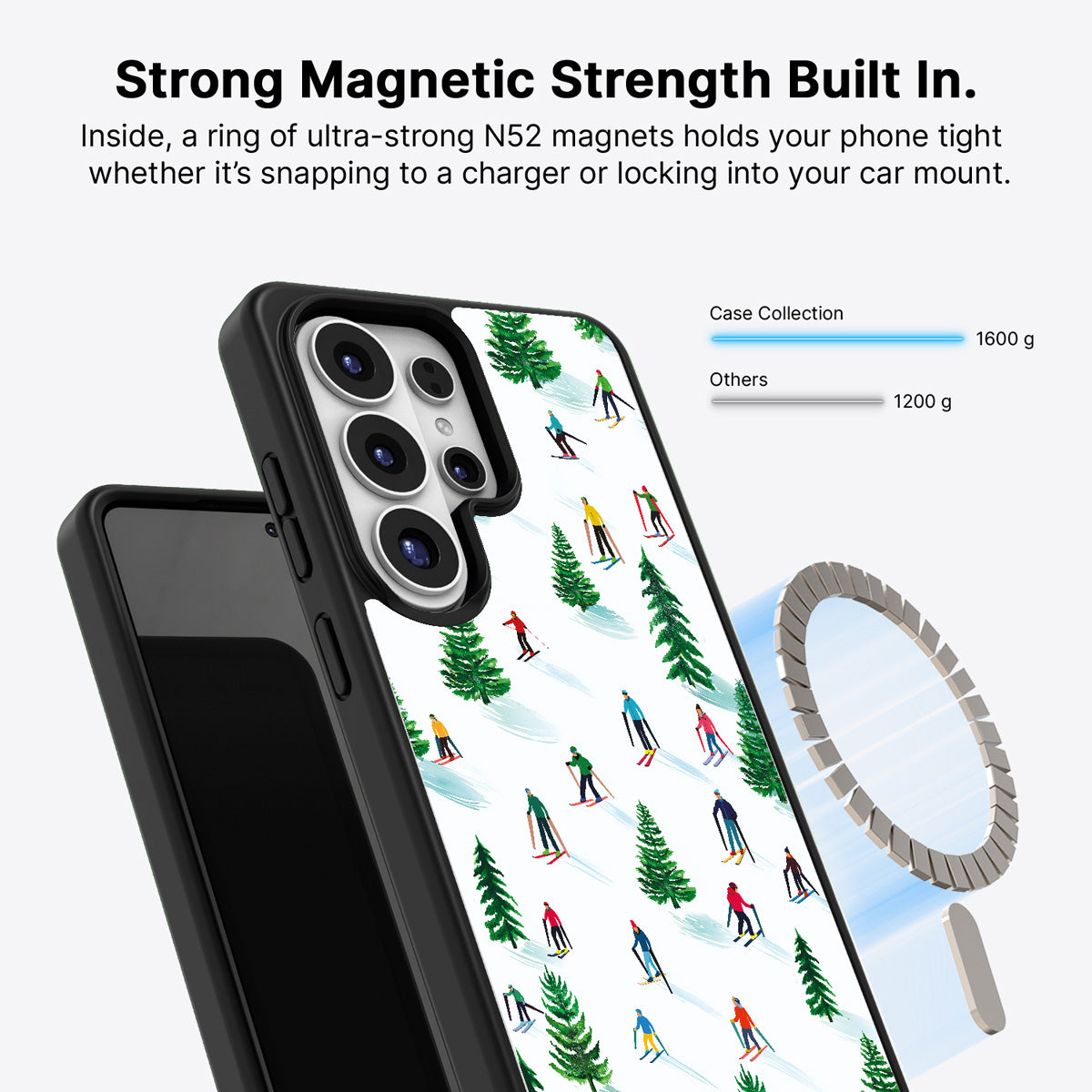 Samsung Galaxy S26 Ultra Qi2 magnetic case with N52 magnets – Ski Club design