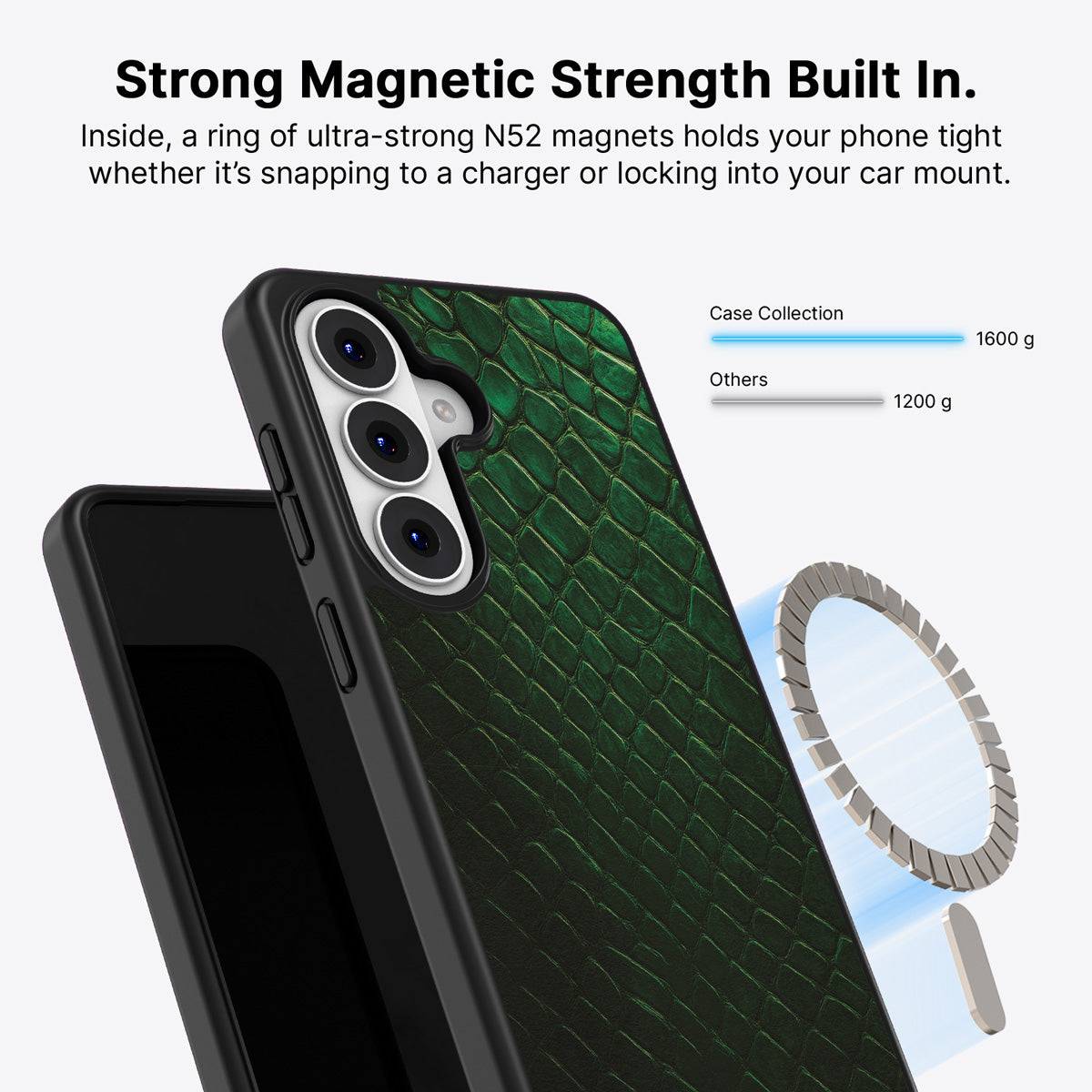 Samsung Galaxy S26 Plus Qi2 magnetic case with N52 magnets – Slytherin Senses design