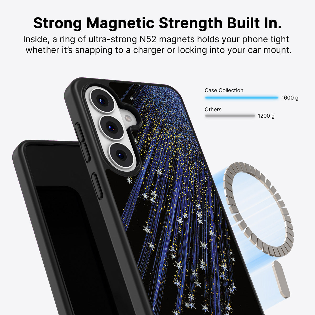 Samsung Galaxy S26 Plus Qi2 magnetic case with N52 magnets – Star Cascade design