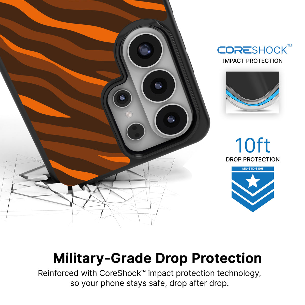 Tiger Trace Samsung Galaxy S26 Ultra case with 10ft military-grade drop protection