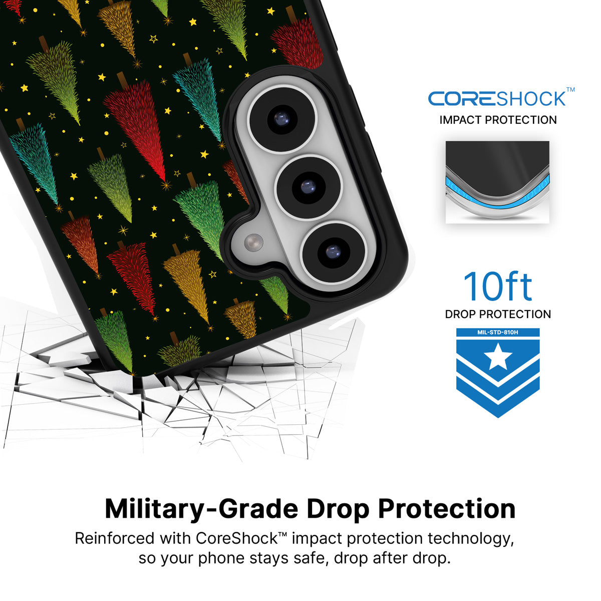 Twilight Trees Samsung Galaxy S26 case with 10ft military-grade drop protection
