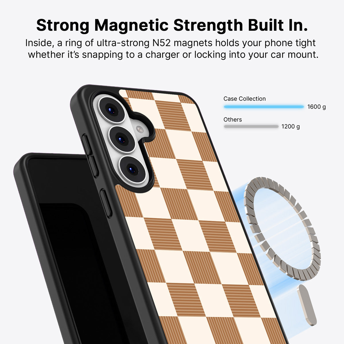 Samsung Galaxy S26 Plus Qi2 magnetic case with N52 magnets – Vintage Mocha design