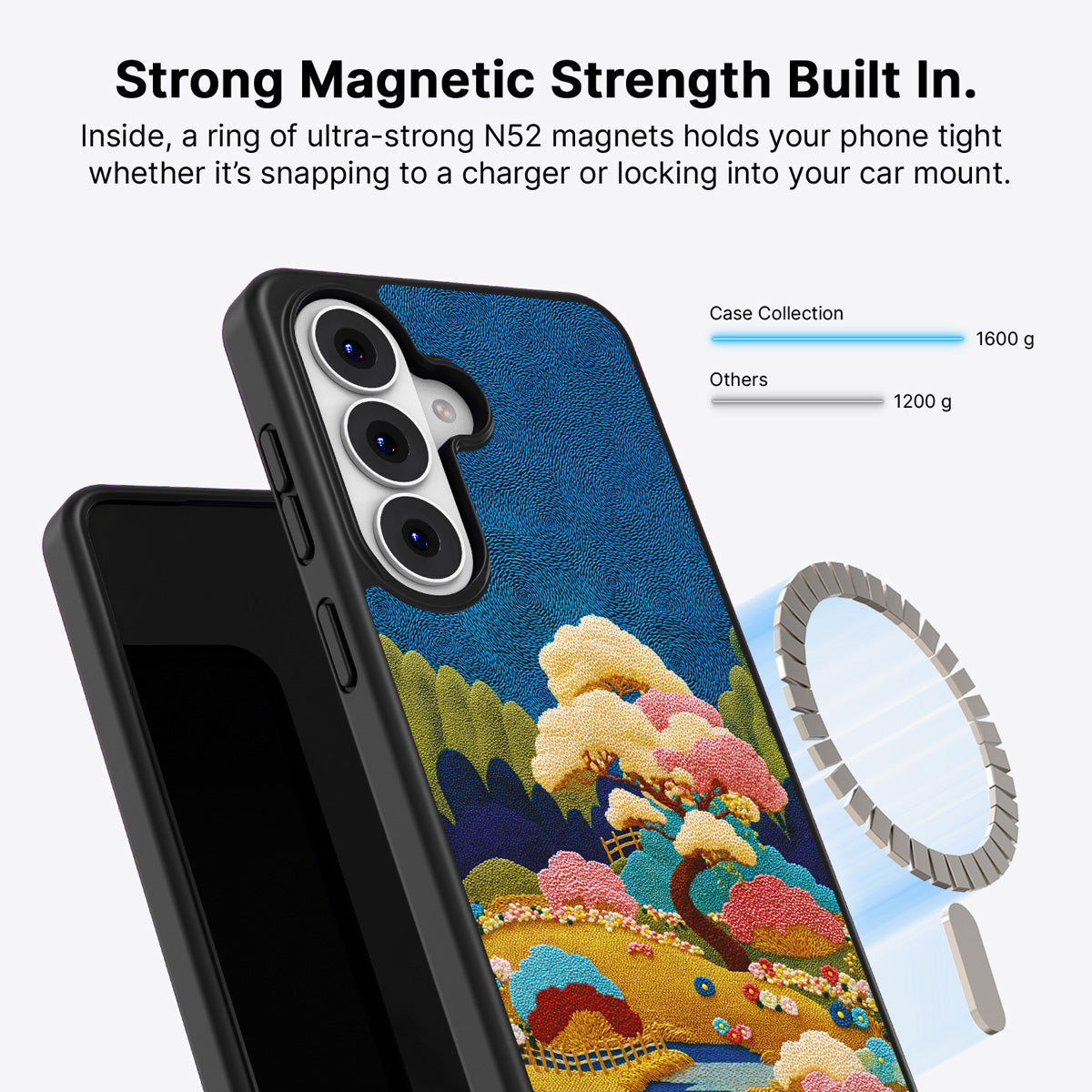 Samsung Galaxy S26 Plus Qi2 magnetic case with N52 magnets – Zen Garden design