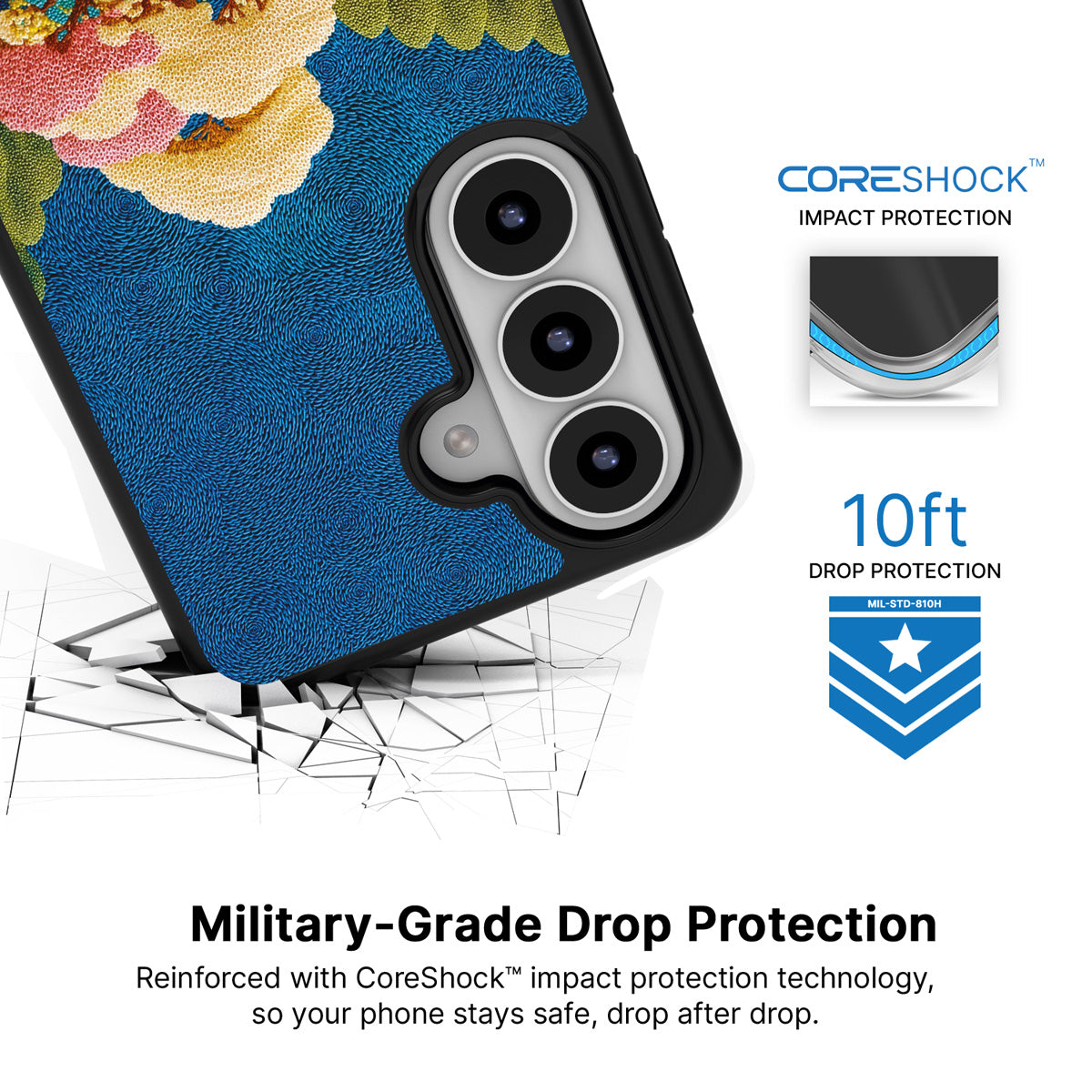 Zen Garden Samsung Galaxy S26 Plus case with 10ft military-grade drop protection