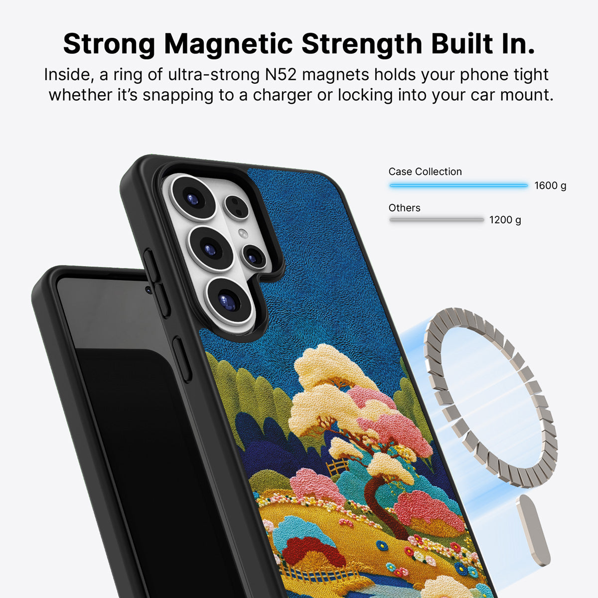 Samsung Galaxy S26 Ultra Qi2 magnetic case with N52 magnets – Zen Garden design