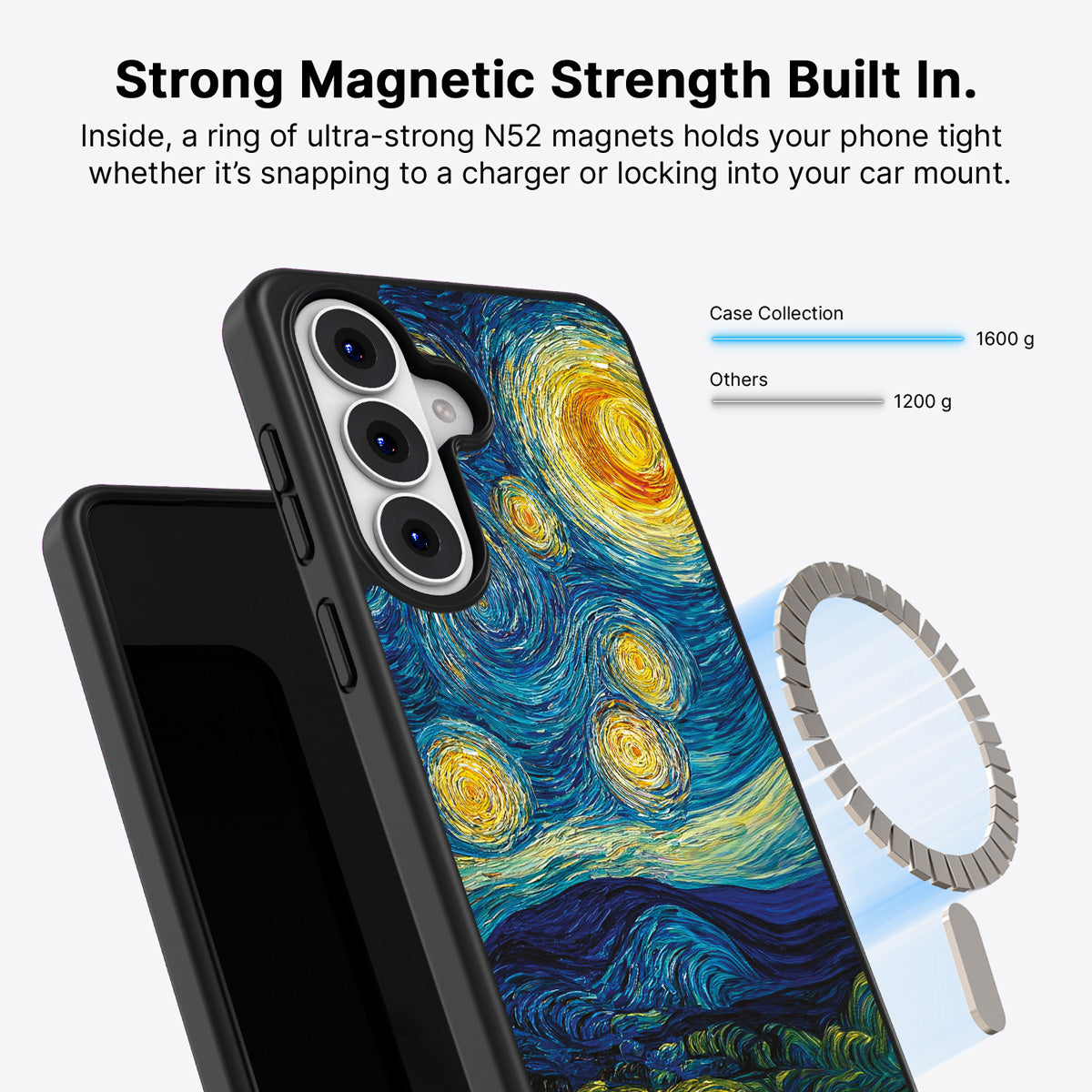 Samsung Galaxy S26 Plus Qi2 magnetic case with N52 magnets – Astral Waves design