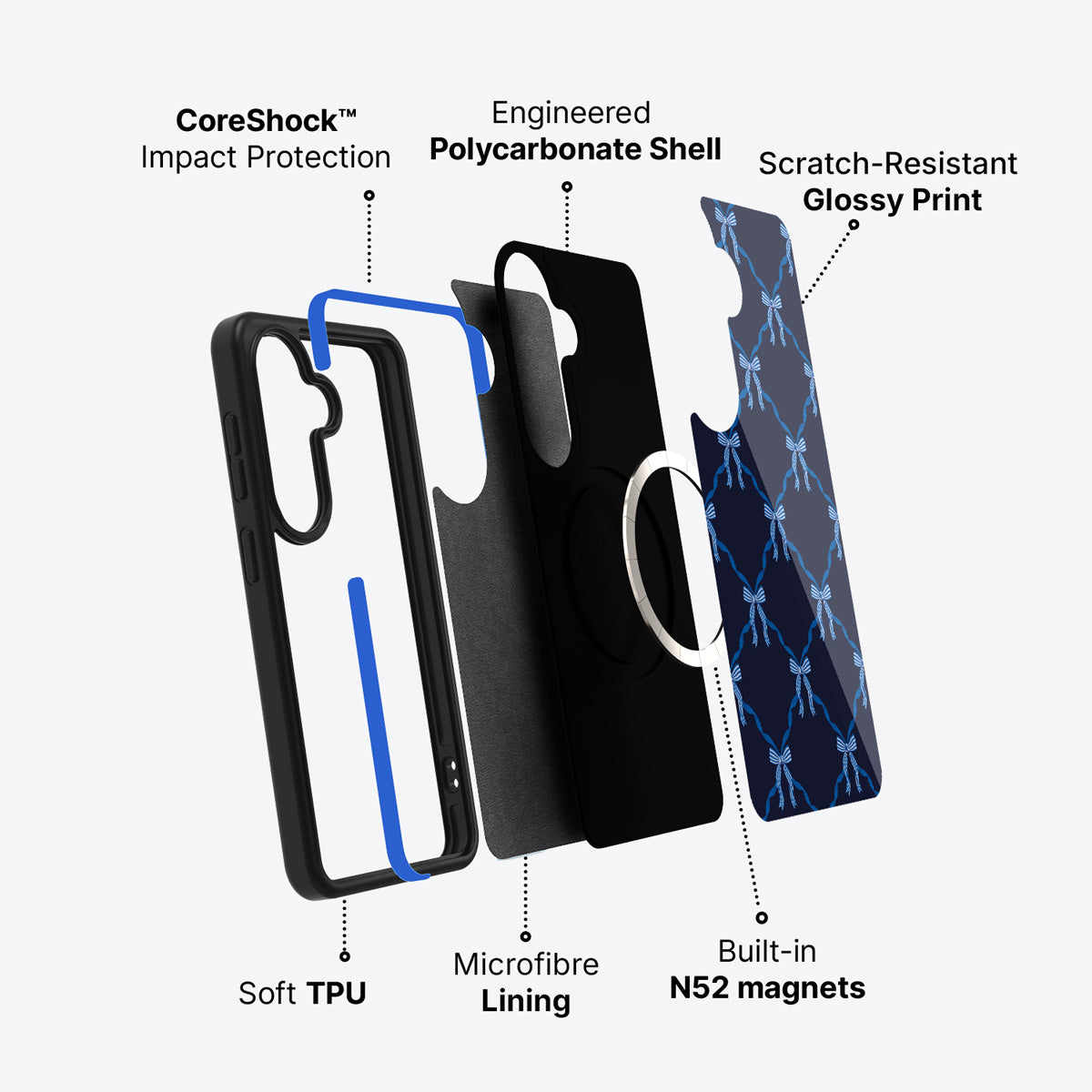 Samsung Galaxy S26 case construction and features – Azure Elegance phone case
