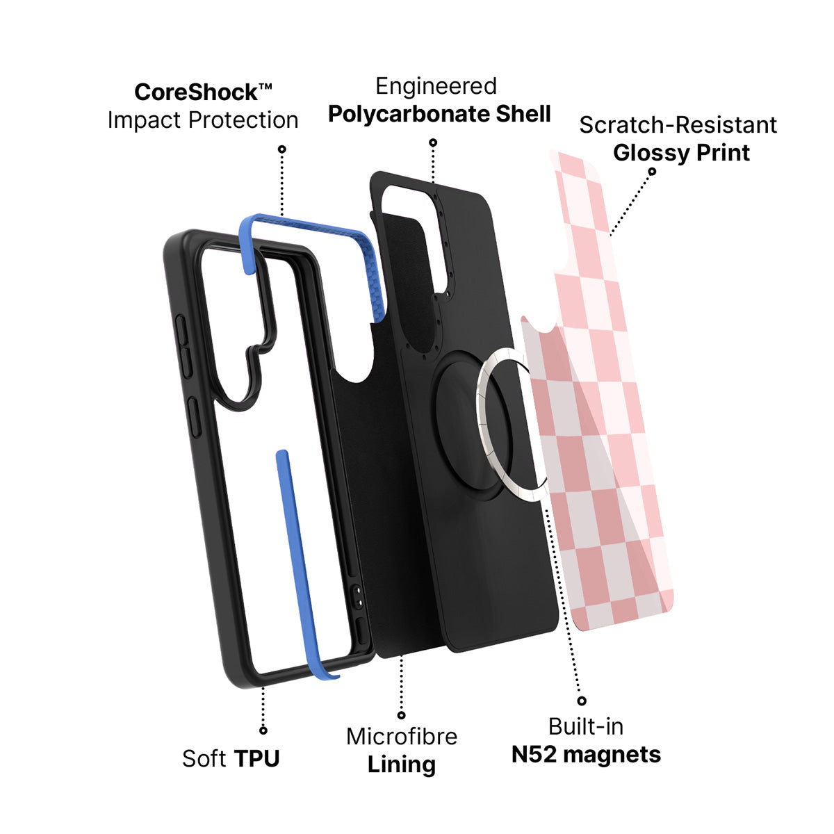 Samsung Galaxy S26 Ultra case construction and features – Ballet Tile phone case