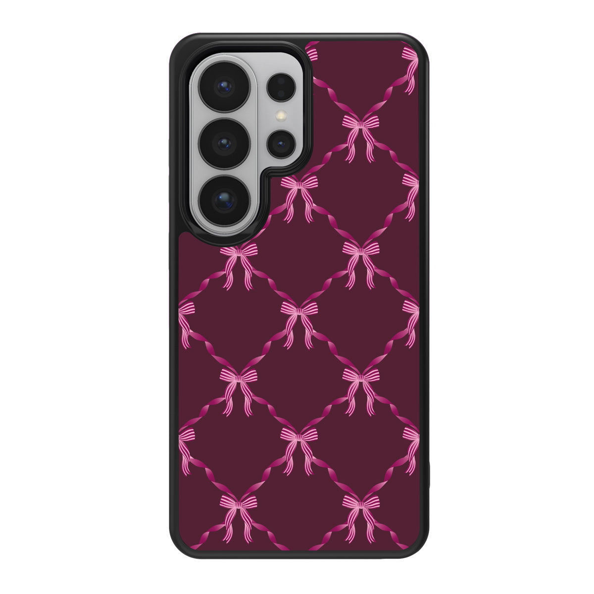 Bordeaux Bow design back view – Samsung Galaxy S26 Ultra case