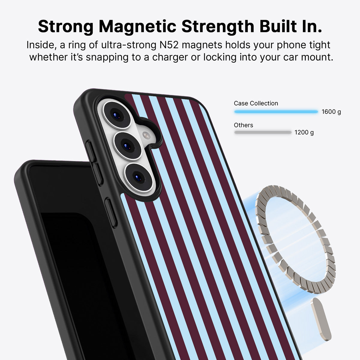 Samsung Galaxy S26 Plus Qi2 magnetic case with N52 magnets – Cabernet Column design