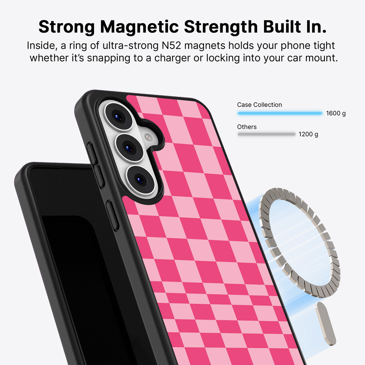 Samsung Galaxy S26 Plus Qi2 magnetic case with N52 magnets – Candy Check design
