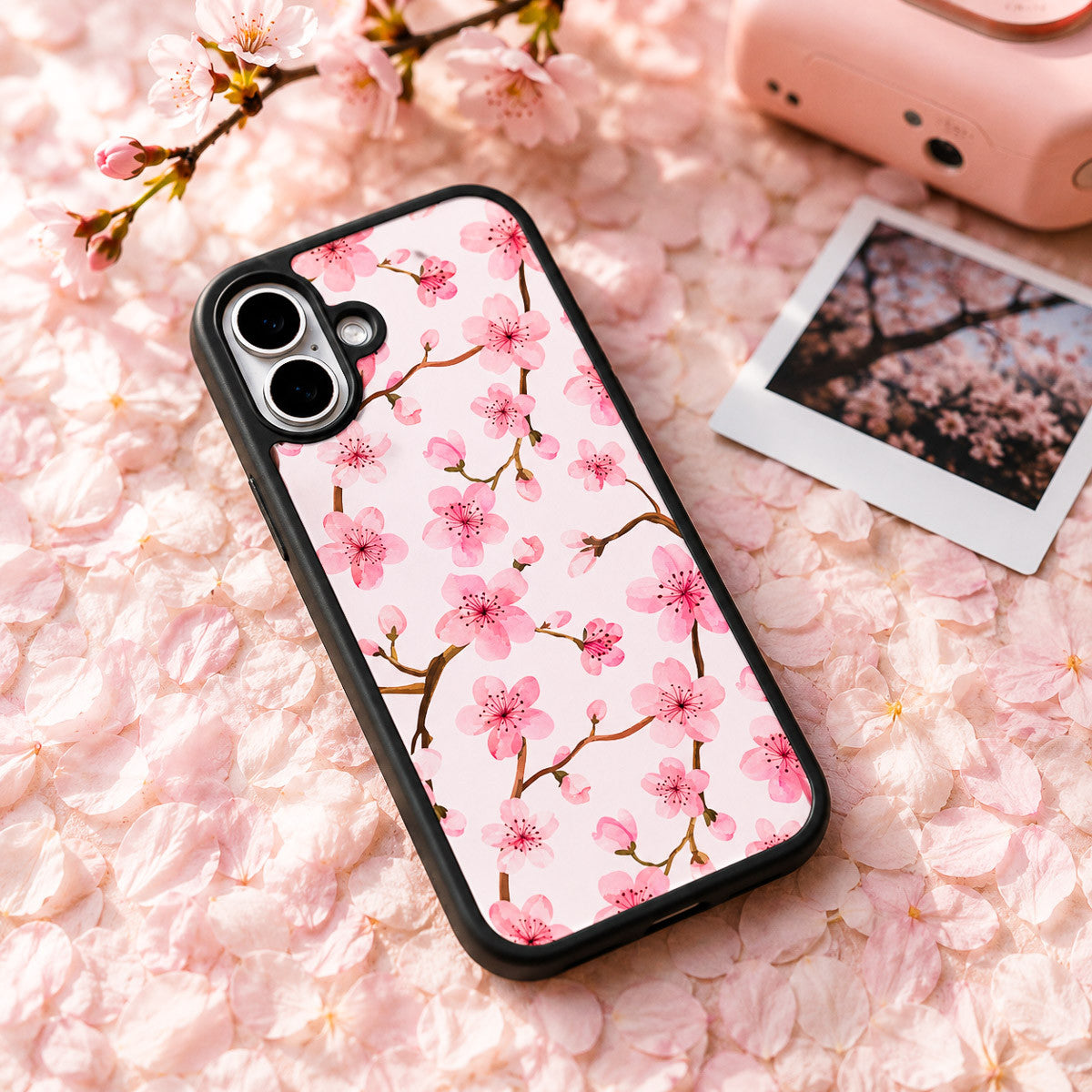 Pink Floral Designer iPhone Air Case – Cherry Blossom | MagSafe — view 2