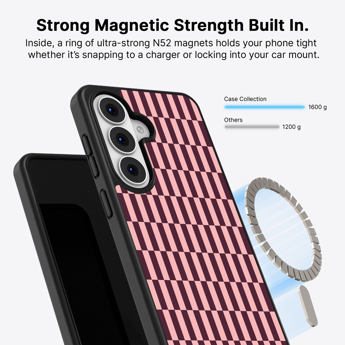 Samsung Galaxy S26 Qi2 magnetic case with N52 magnets – Claret Stack design