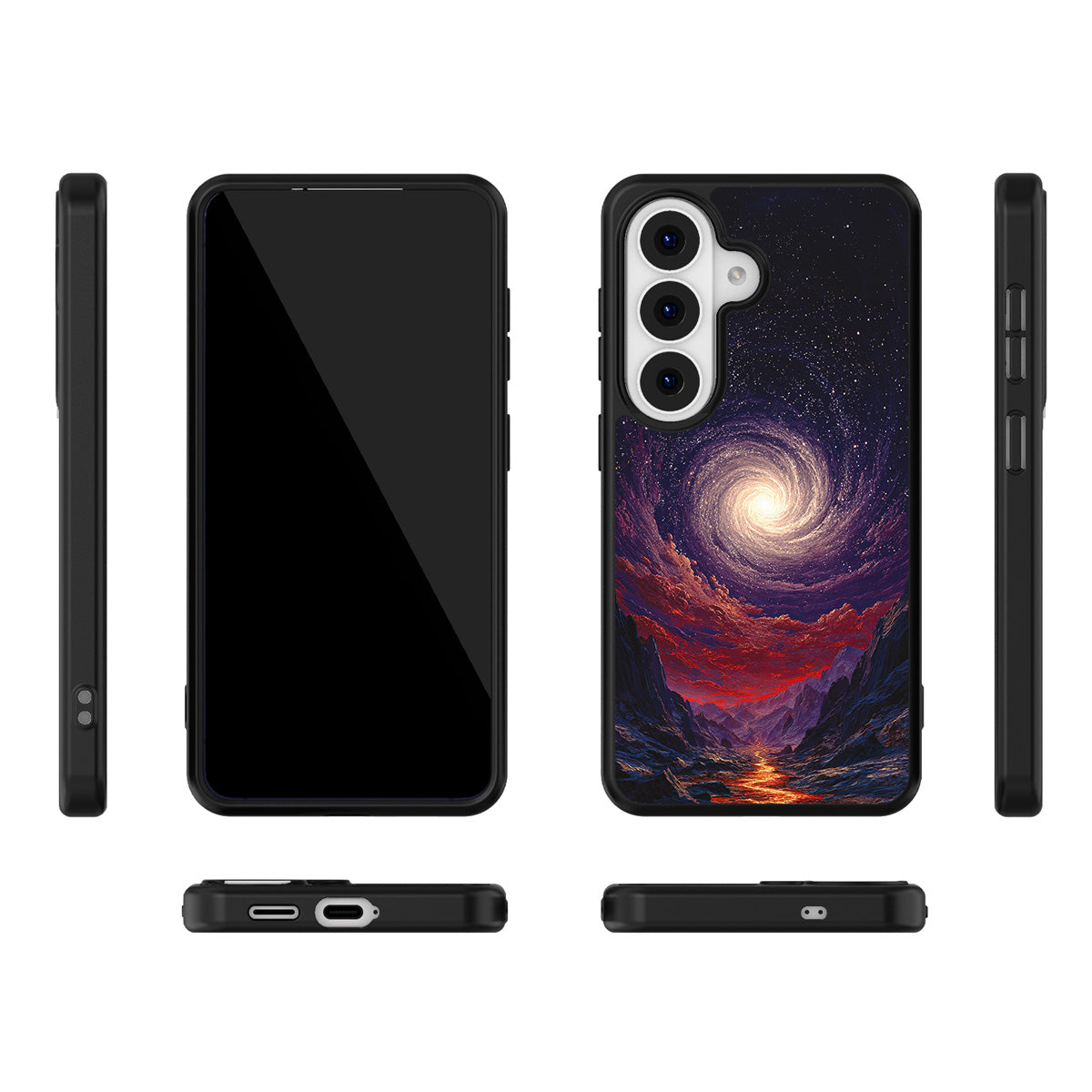 Cosmic Vortex Samsung Galaxy S26 case – multi-angle view