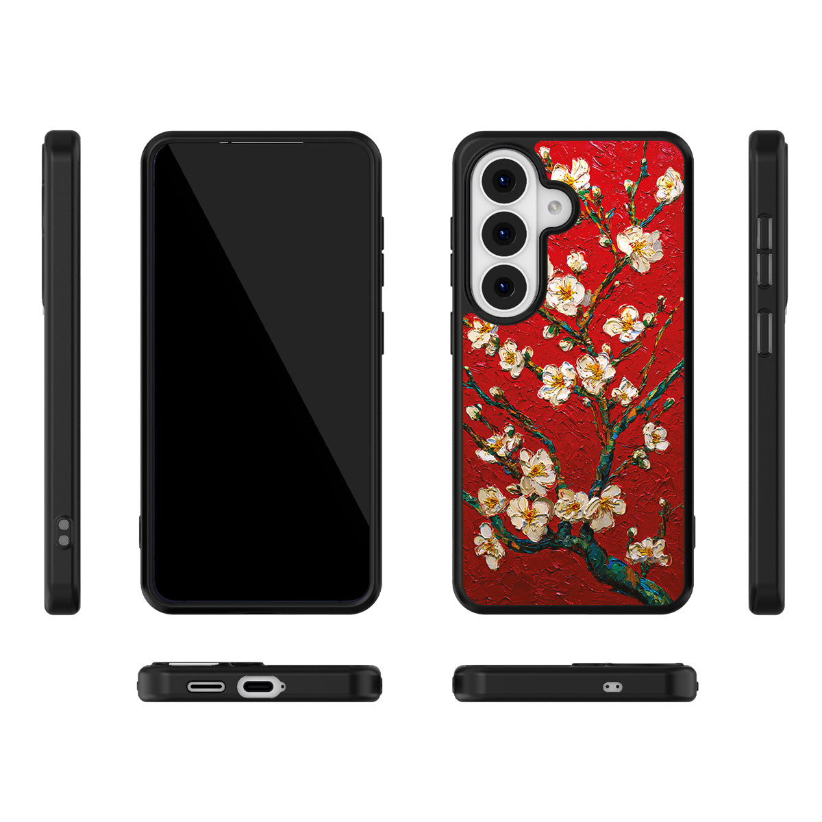 Crimson Blossom Samsung Galaxy S26 Plus case – multi-angle view