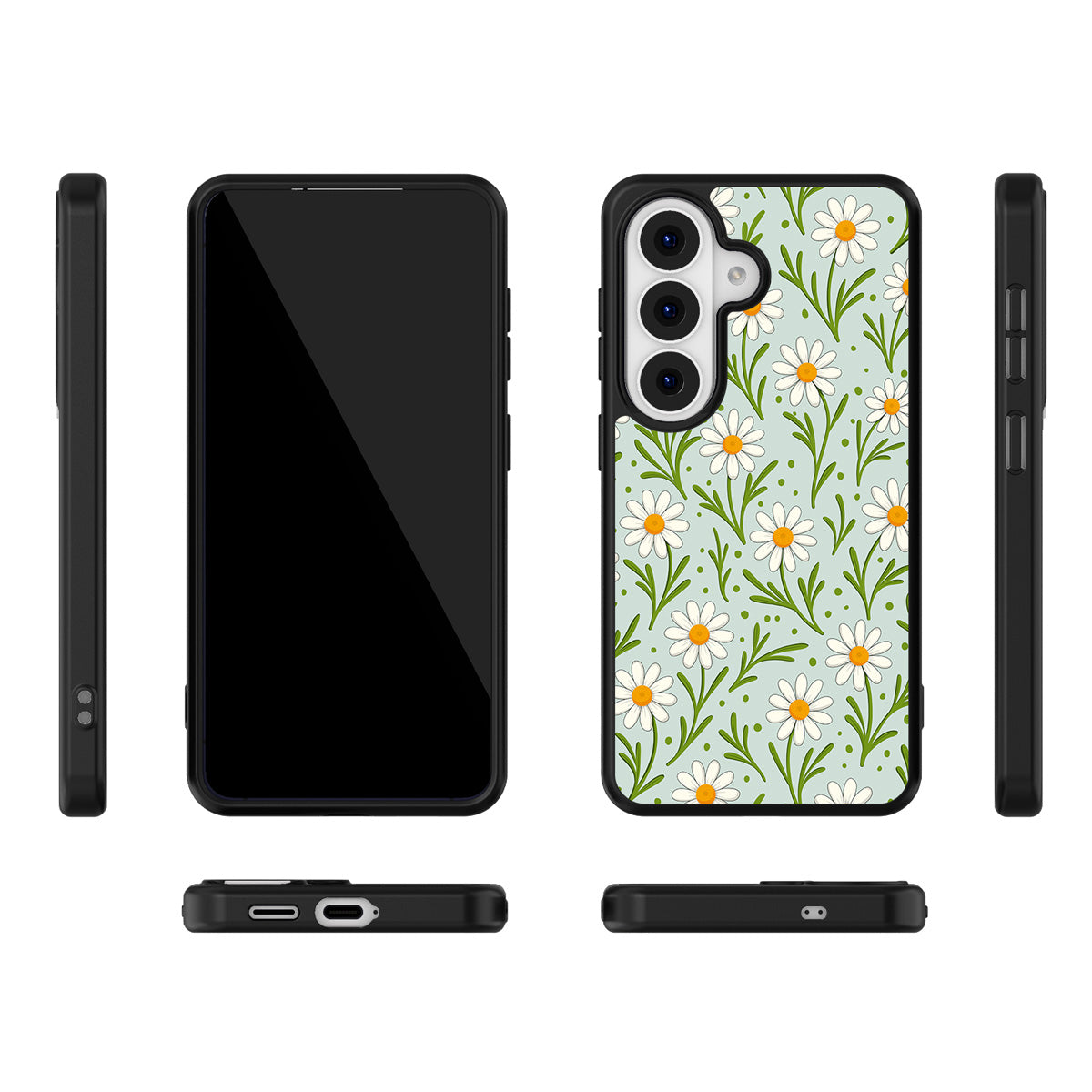 Daisy Flowers Samsung Galaxy S26 case – multi-angle view