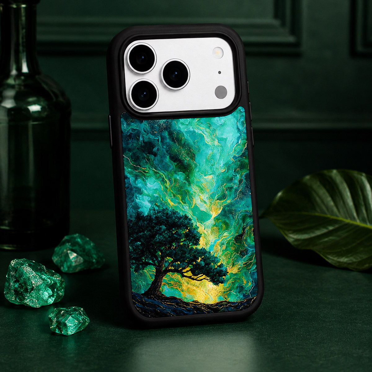 Dark Green Designer MagSafe Case – Emerald Storm | MagSafe — view 3