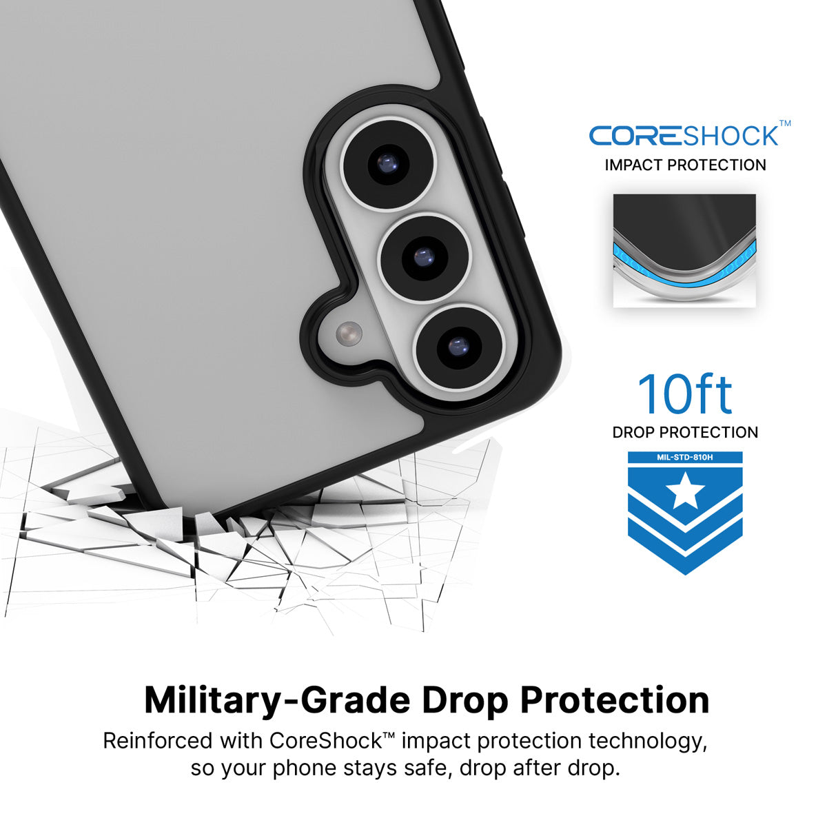 Gerbera Daisy Samsung Galaxy S26 Plus case with 10ft military-grade drop protection
