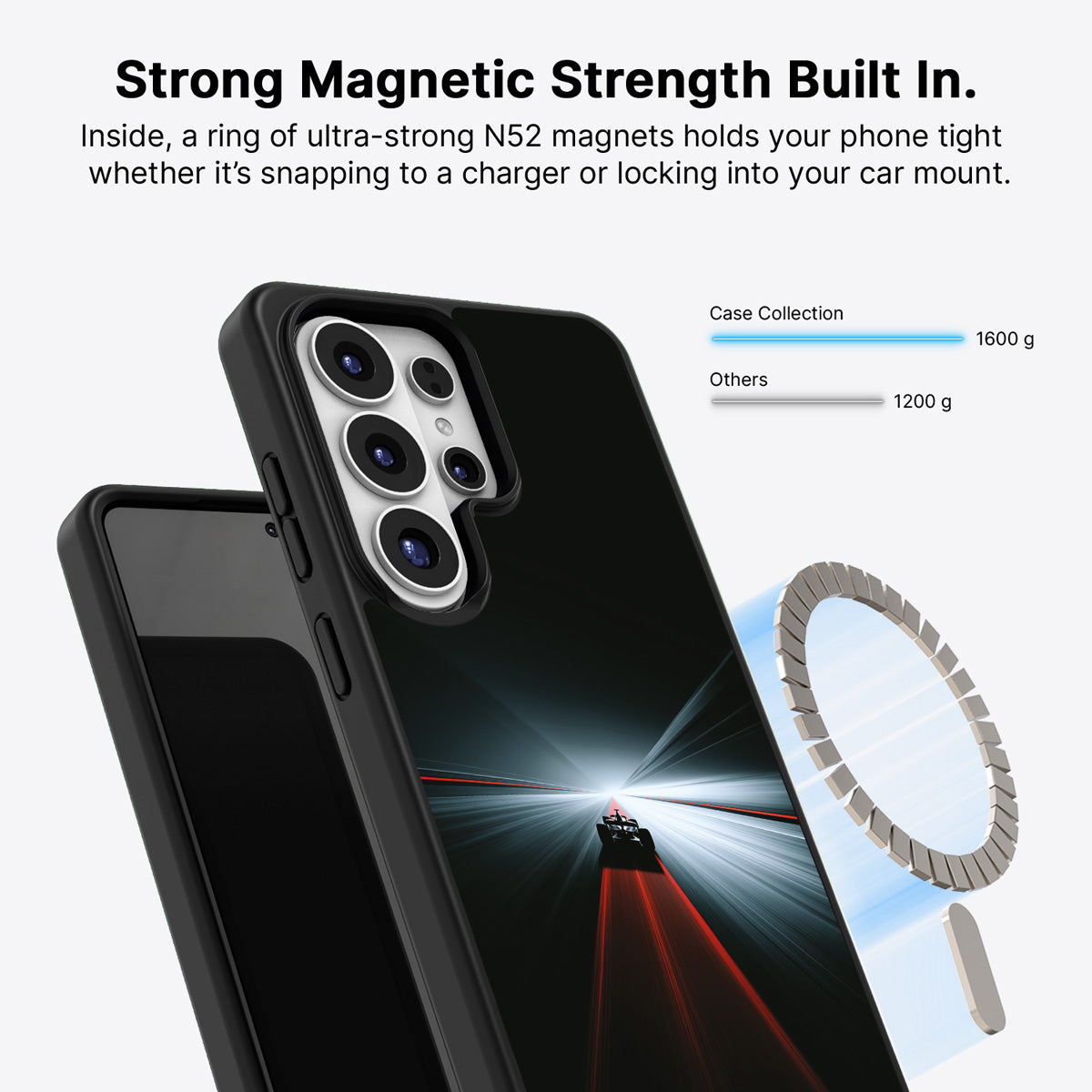 Samsung Galaxy S26 Ultra Qi2 magnetic case with N52 magnets – He's Flying design