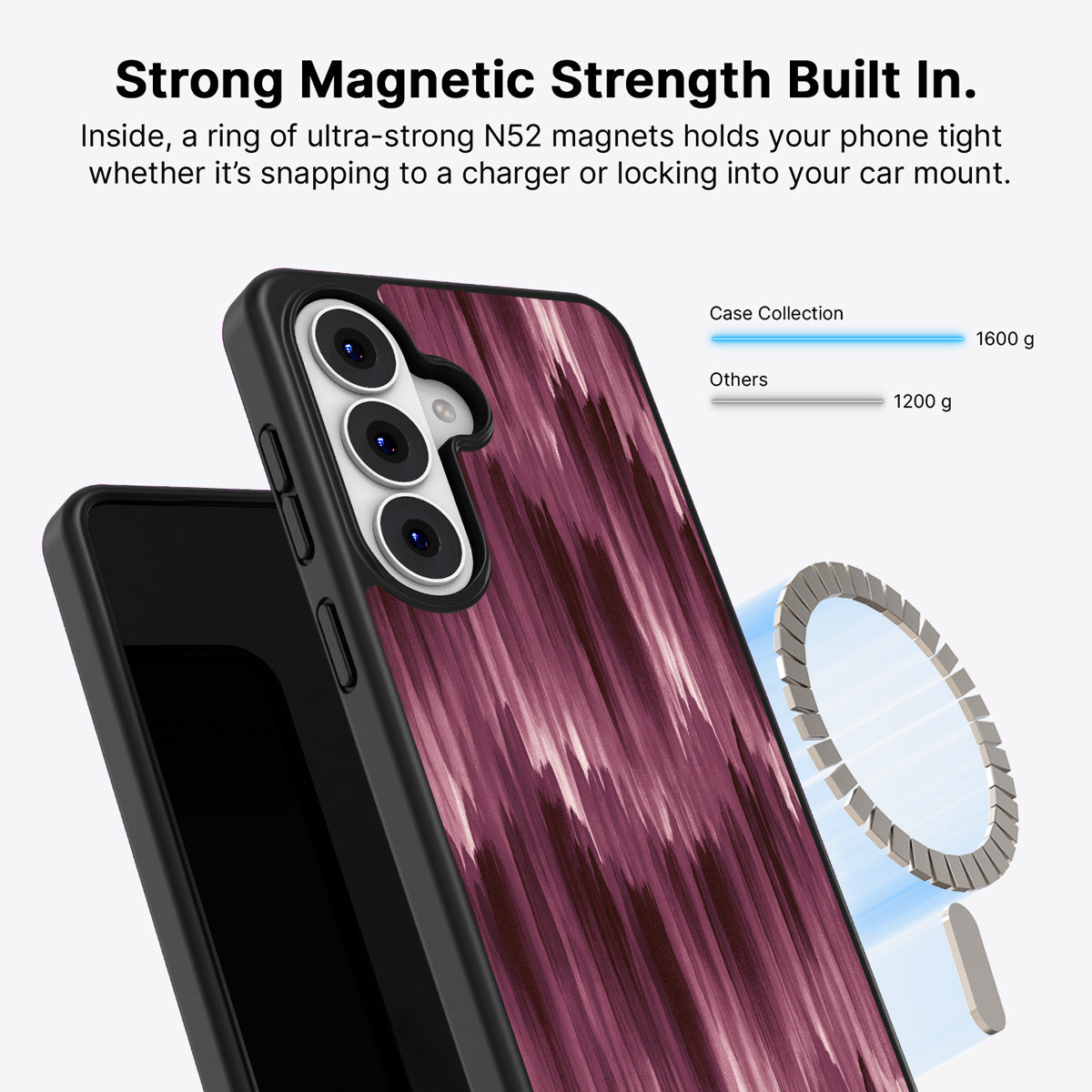 Samsung Galaxy S26 Qi2 magnetic case with N52 magnets – Ikat Haze design
