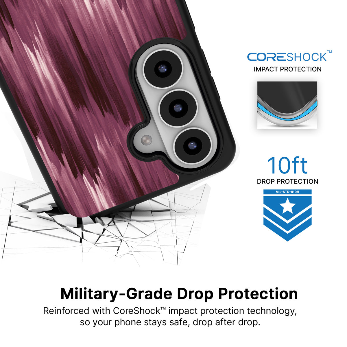 Ikat Haze Samsung Galaxy S26 case with 10ft military-grade drop protection