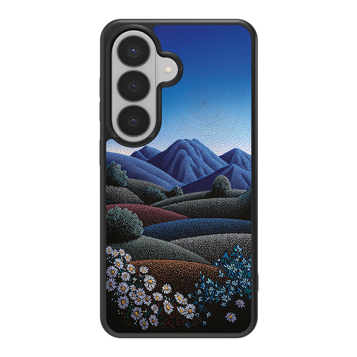 Indigo Hills design back view – Samsung Galaxy S26 case