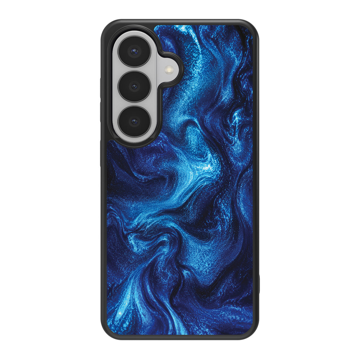 Indigo Impasto design back view – Samsung Galaxy S26 case