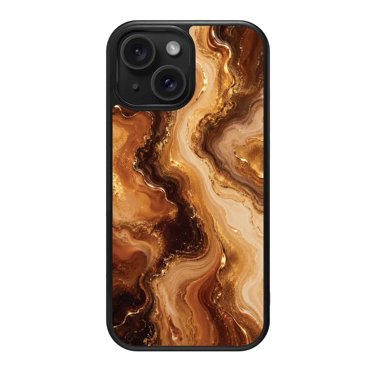 Caramel Swirl design back view – iPhone 13 case