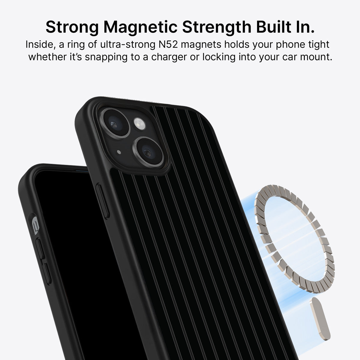 iPhone 13 MagSafe case – Onyx Pinstripe design