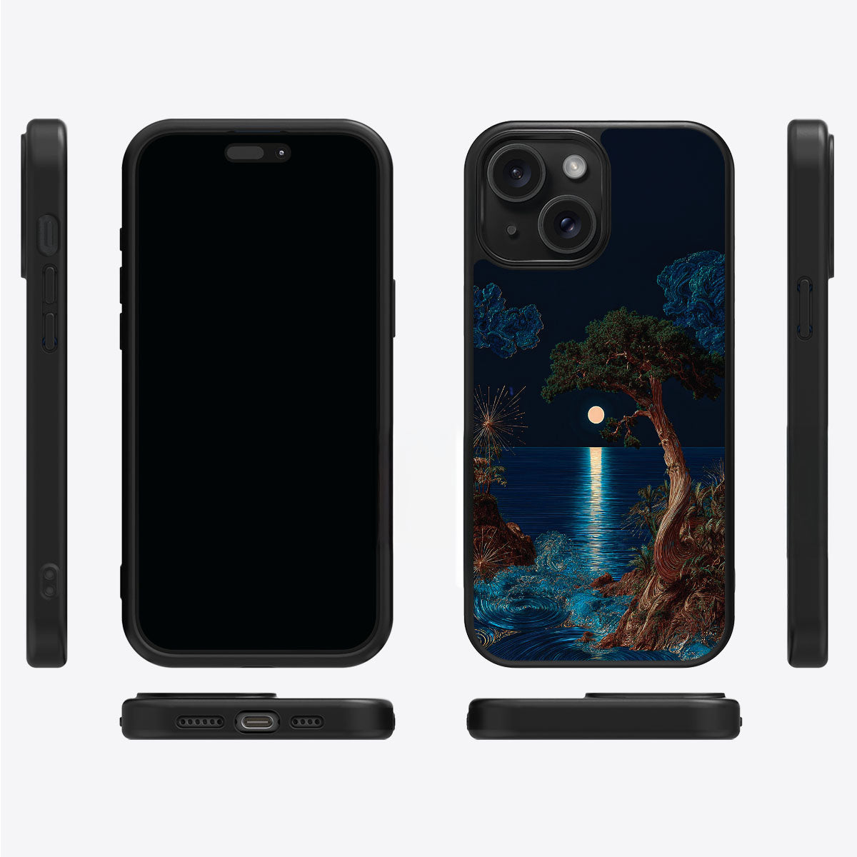 Quiet Moon iPhone 13 case cover – multi-angle view