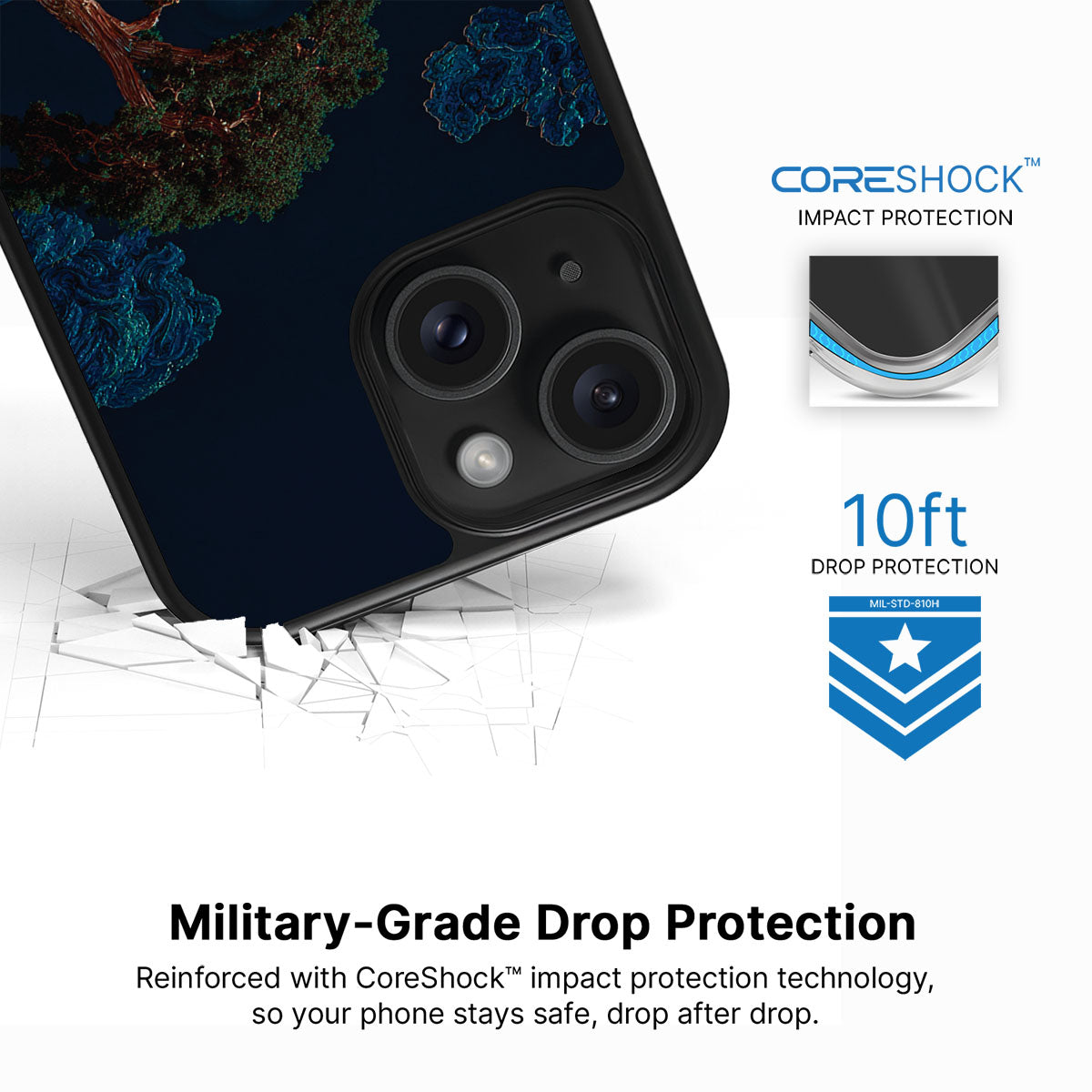 Quiet Moon iPhone 13 case with drop protection
