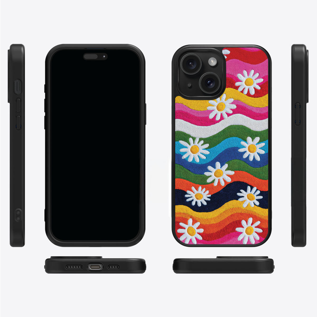 iPhone 13 Case with MagSafe – Rainbow Daisy