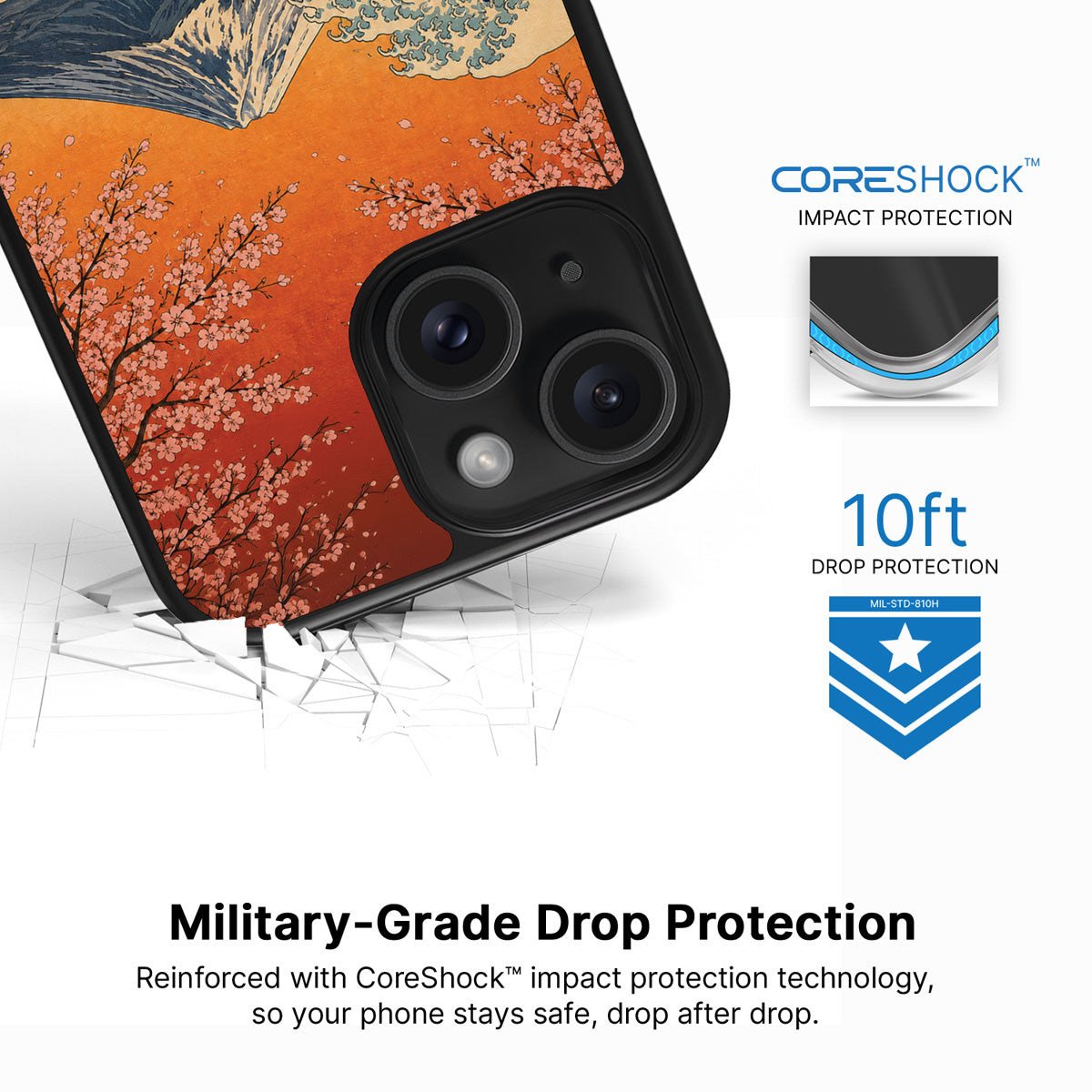Sakura Coast iPhone 13 case with drop protection