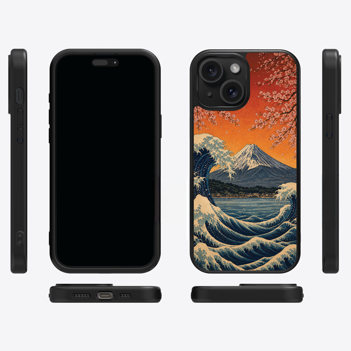 Sakura Coast iPhone 13 case cover – multi-angle view