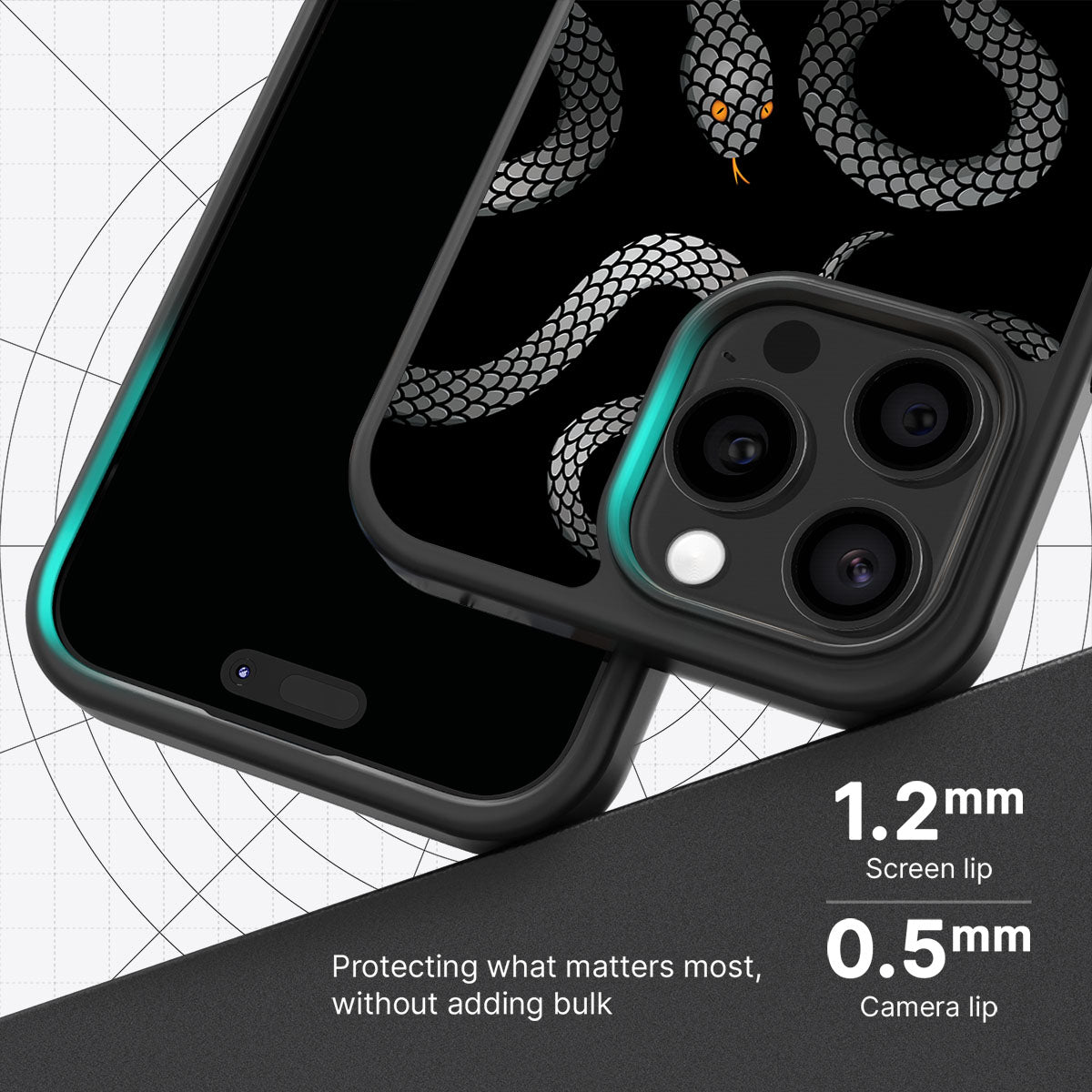 Noir Serpent - iPhone 13 Pro Case #case type_core (magsafe), #case type_core (non magsafe)