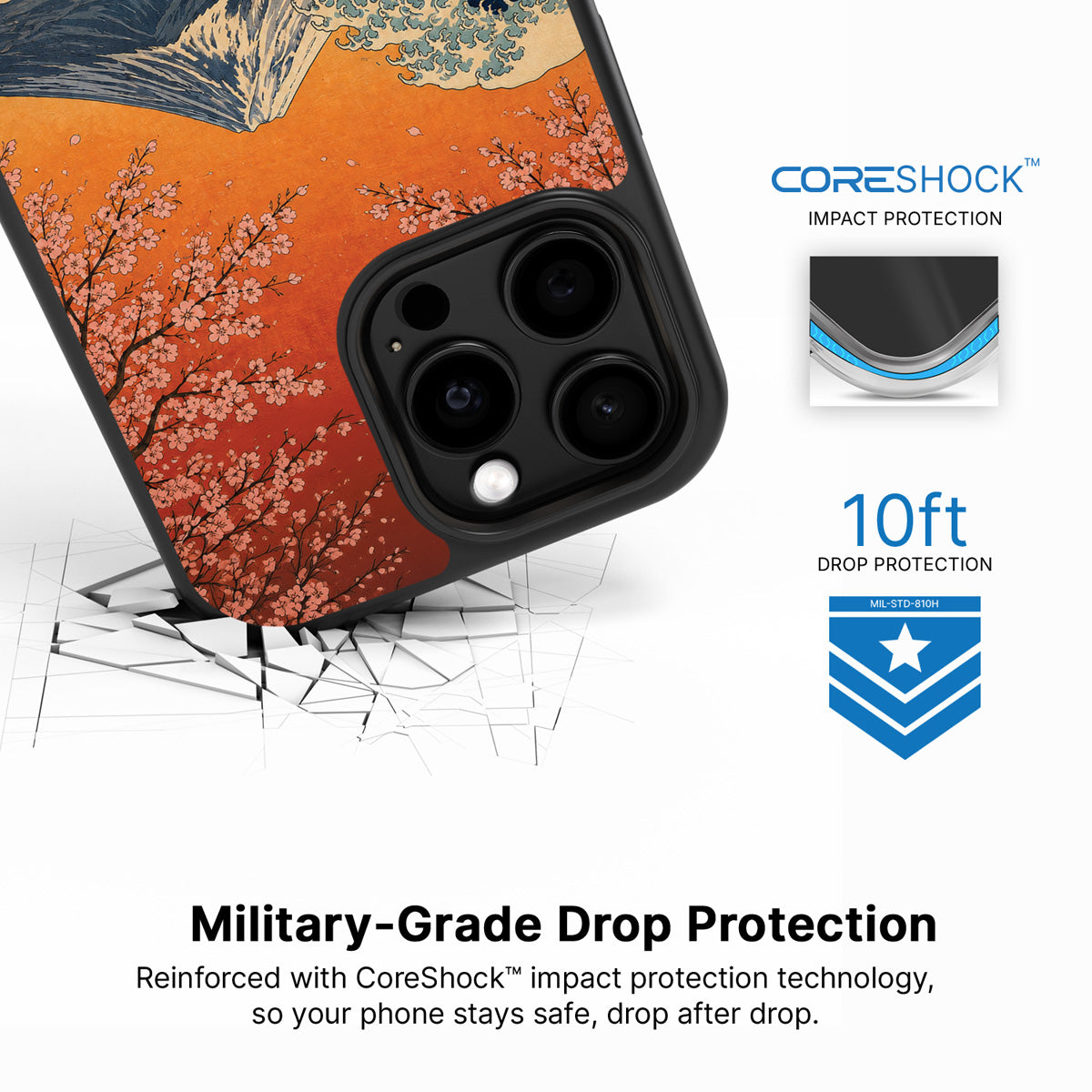 Sakura Coast iPhone 13 Pro case with drop protection